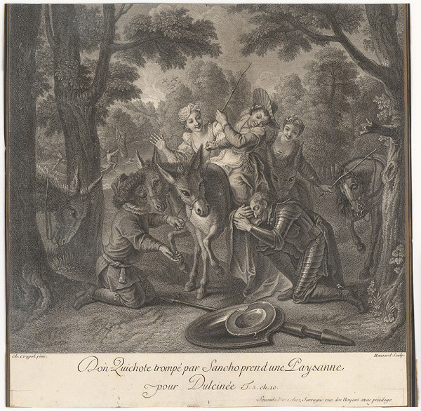 Jean Baptiste Haussard, Charles-Antoine Coypel – Don Quijote pred falošnou Dulcineou 