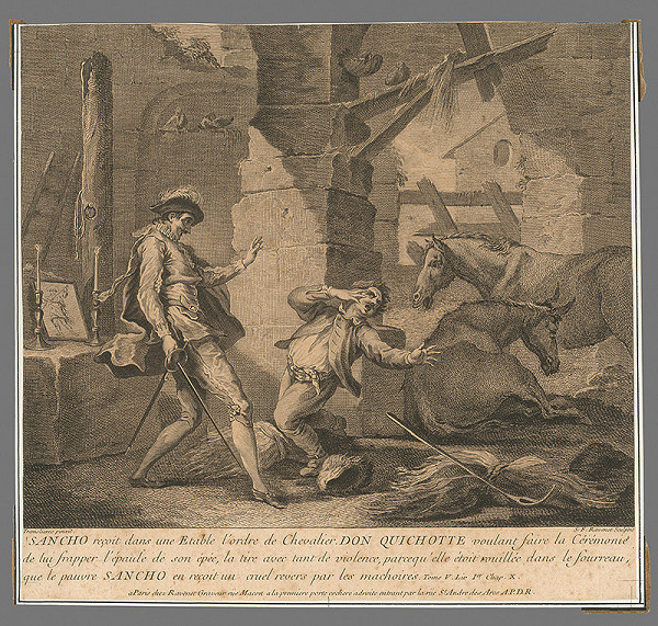 Simon Francois Ravenet, Pierre Charles Trémolières – Don Quijot pasuje Sancha na rytiera 