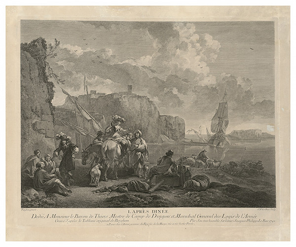 Jacques Philippe Le Bas, Nicolaes Claes Berchem st. – Po večeri