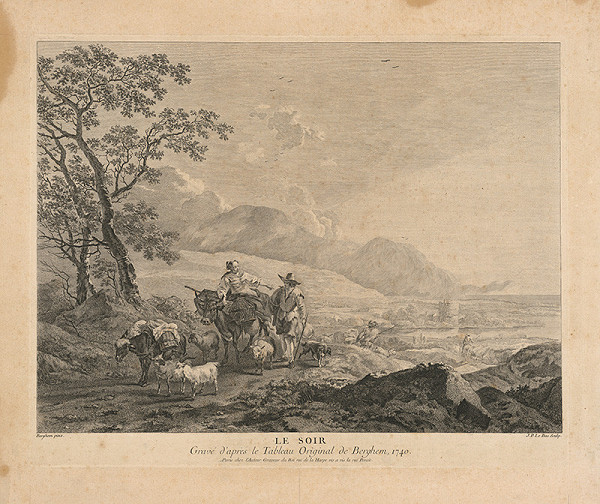 Jacques Philippe Le Bas, Nicolaes Claes Berchem st. – Večer 