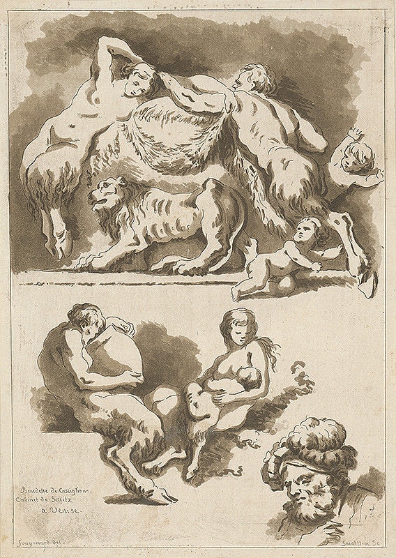 Jean-Honoré Fragonard, Jean Claude Richard de Saint-Non – Štúdia podľa malieb Benedetta di Castiglione v paláci Smitz v Benátkach 