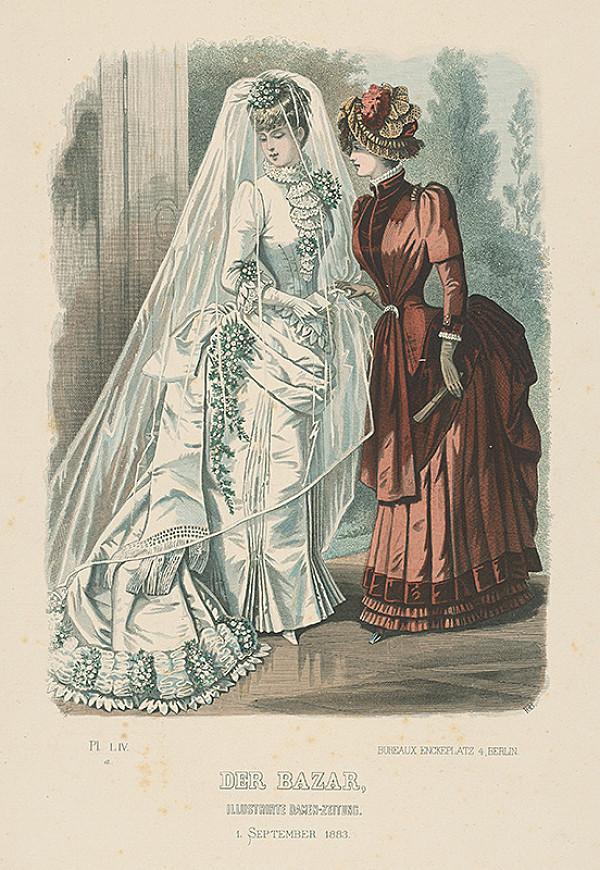 Nemecký grafik z 19. storočia I G B  H.Gv., Nemecký grafik - IGB-H.Gv. – List módneho časopisu Der Bazar  