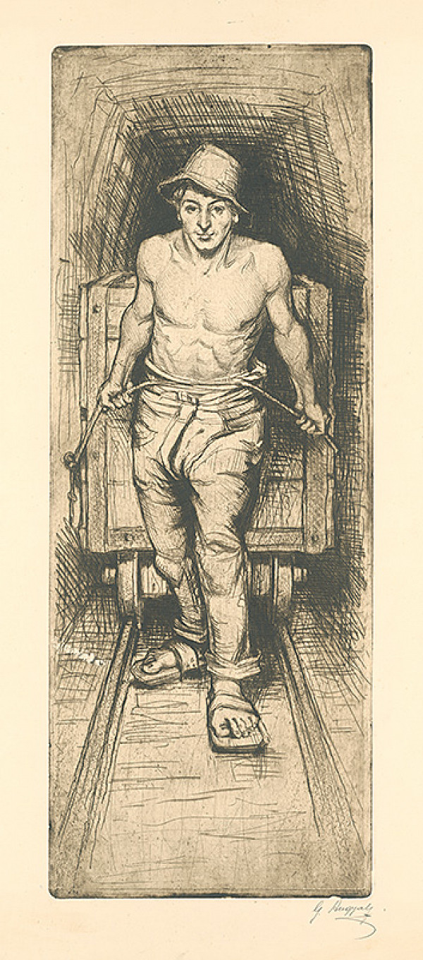 Gejza Angyal – Baník s vozíkom 