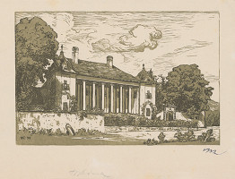 Karel Vik – Pohľad na kaštieľ v Zemianskom Podhradí 