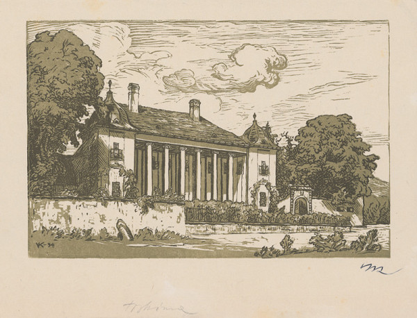 Karel Vik – Pohľad na kaštieľ v Zemianskom Podhradí 