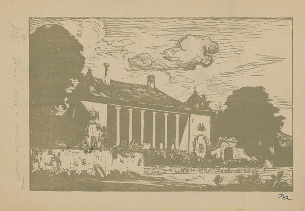 Karel Vik – Pohľad na kaštieľ v Zemianskom Podhradí 2.-zelená fáza 