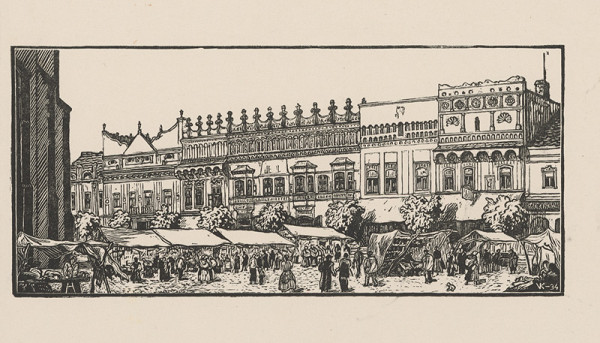 Karel Vik – Námestie v Prešove - Čierna farba 