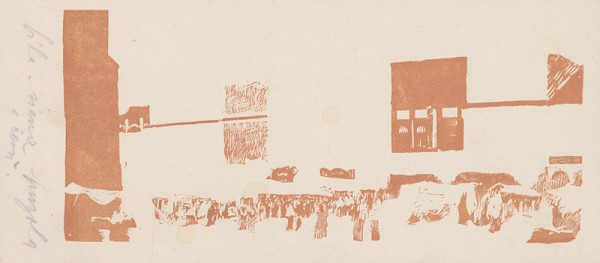 Karel Vik – Námestie v Prešove 5. - hnedá farba 