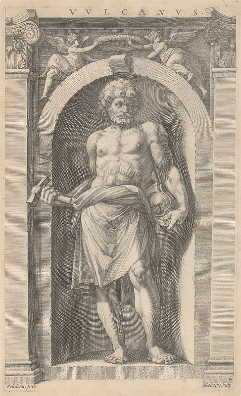 Hendrick Goltzius, Polidoro da Caravaggio – Vulkán 