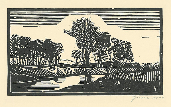 Ľudovít Fulla – Krajinka z okolia Bratislavy 