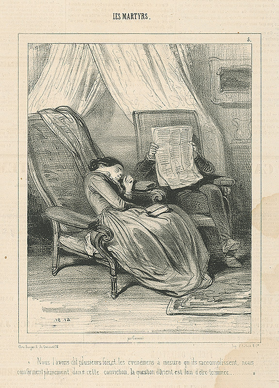 Paul Gavarni – Spiaca poslucháčka 