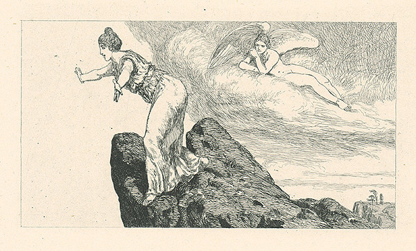 Max Klinger – Sestry sa vrhajú zo skaly 