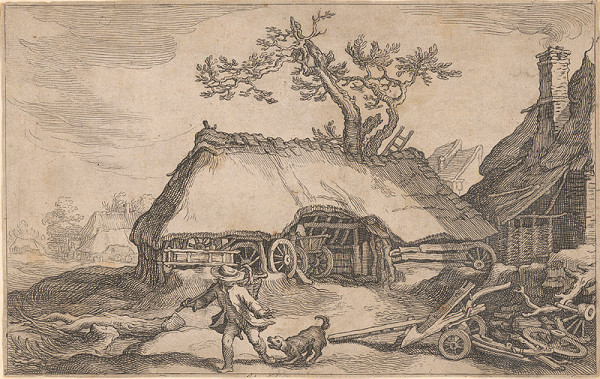 Jacques Callot – Vandrák pred chalupou 