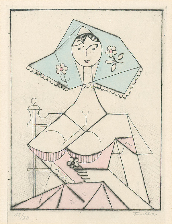 Ľudovít Fulla – Dievča s kvietkom 