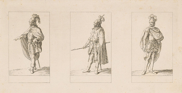 Johann Wilhelm Meil – Tri krojové štúdie rytierov 