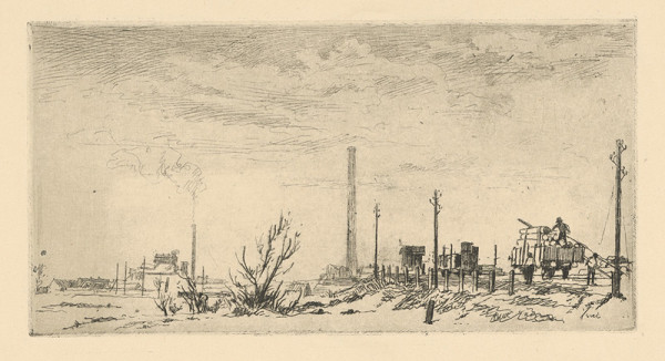 Jaroslav Vodrážka – Krajina s továrňou 