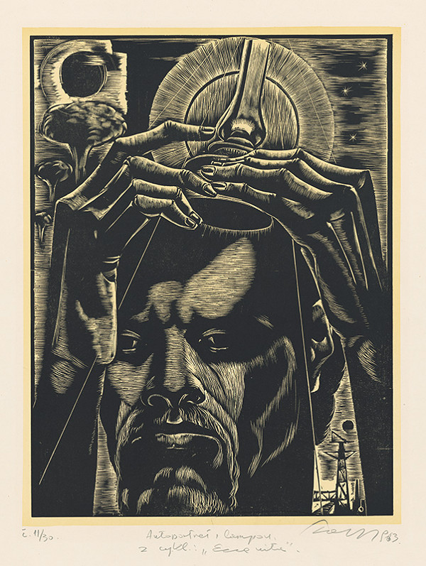 Július Szabó – Autoportrét s lampou 