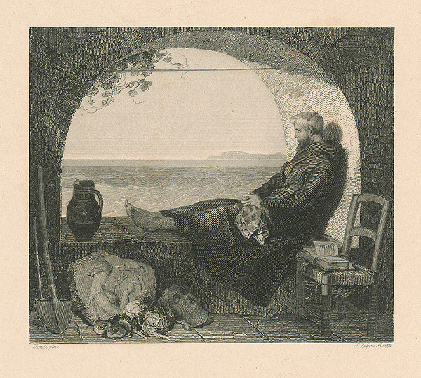 Peter Fendi, J. Palsini, Johann Nepomuk Passini – Mních hľadiaci na more 