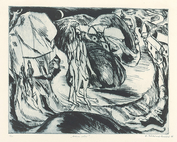 Anna Bartošová-Pelikánová – Dedina večer 