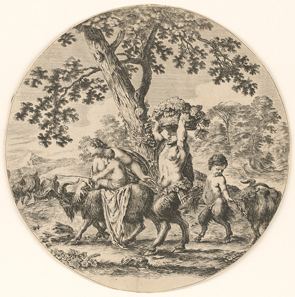 Stefano della Bella – Satyr s rodinou