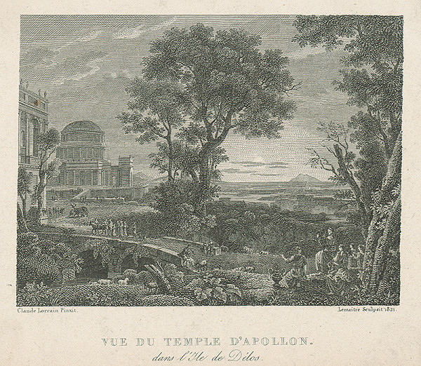Augustin François Lemaître, Augustin Francois Lamaitre, Claude Lorrain – Vue de Temple d`Ápollon dans lílle de Délos 