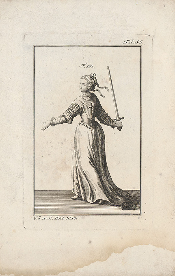 Západoeurópsky autor z 18. storočia – Dáma s mečom 