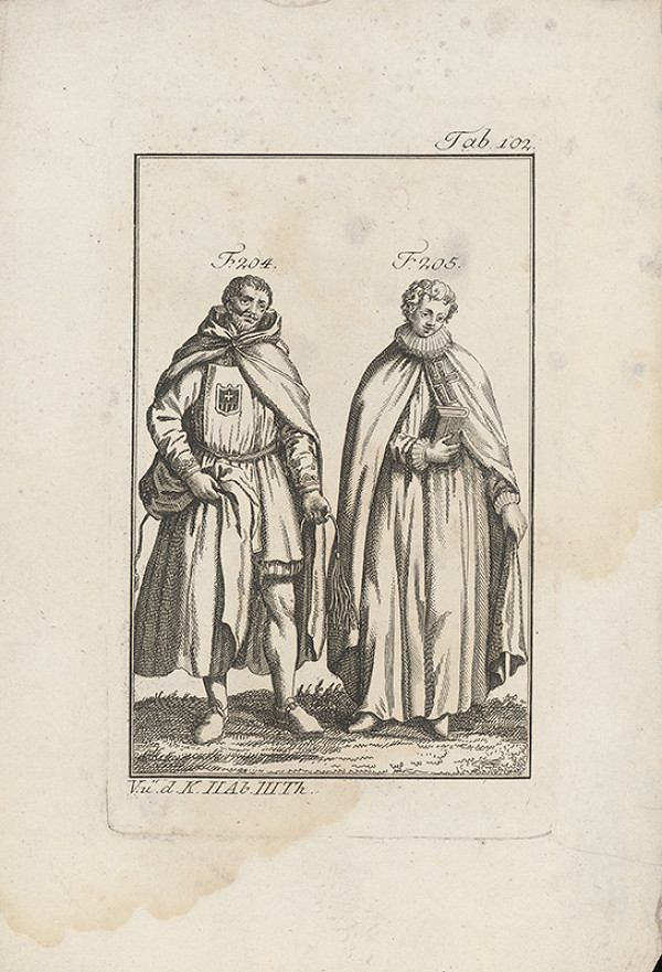 Západoeurópsky autor z 18. storočia – Rytier a mních krížovej reguly 