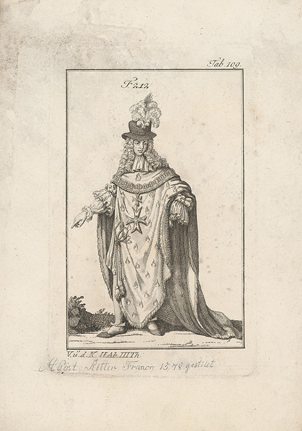 Západoeurópsky autor z 18. storočia – Šlachtic s dvoma maltézskymi krížmi a plamienkom 