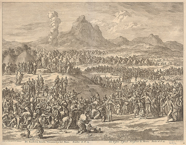 Jan Luyken – Izraelskí zbierajú manu 