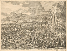 Jan Luyken – Mojžiš vyráža vodu zo skaly  