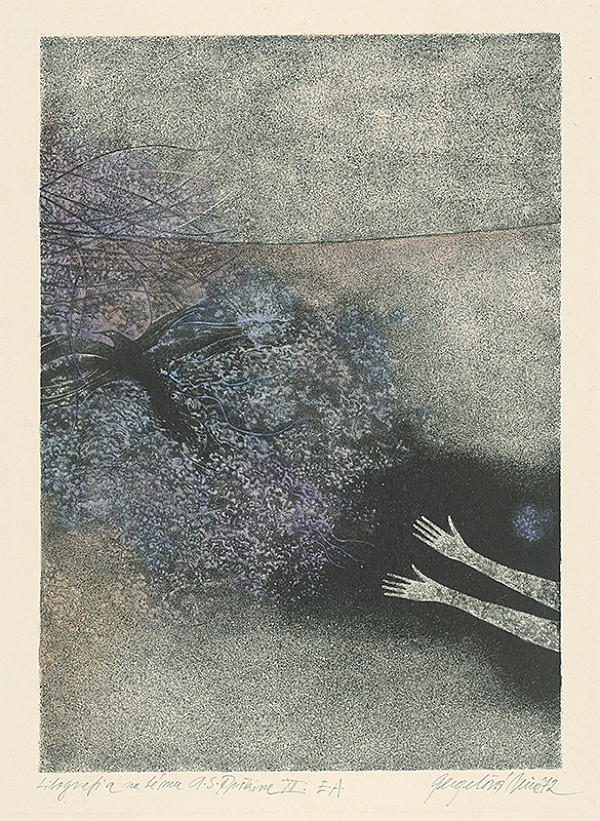 Viera Gergeľová – Litografia na tému A.S.Puškina 12. 