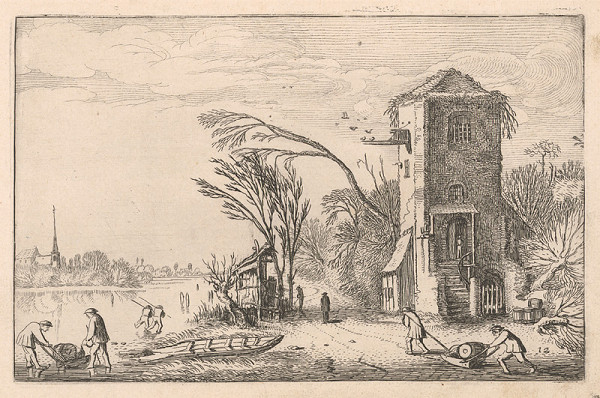 Jan van de Velde ml. – Zamrznutá rieka s korčuliarmi (12)  