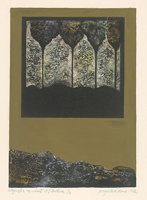 Viera Gergeľová – Litografia na námet A.S.Puškina 