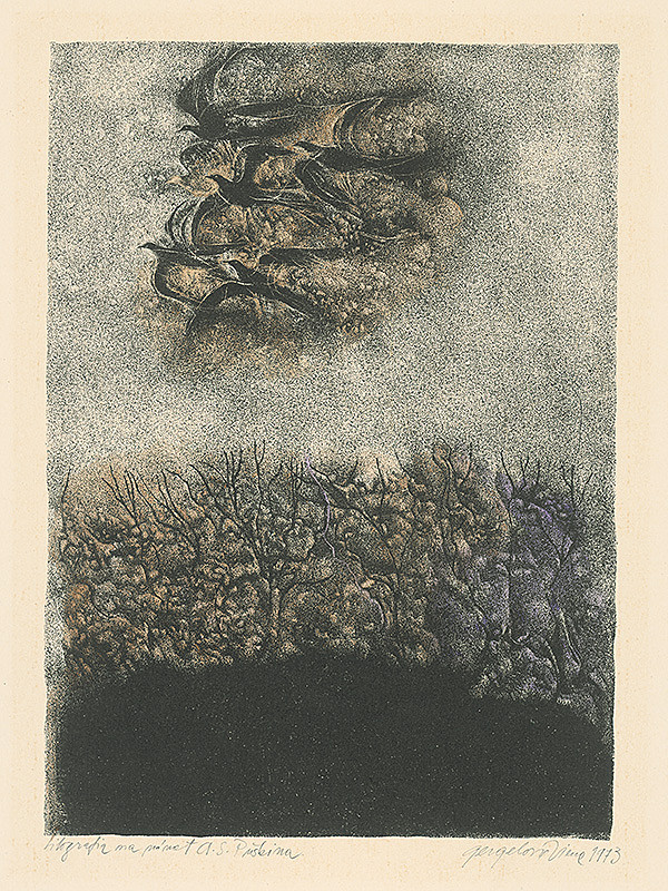 Viera Gergeľová – Litografia na námet A.S.Puškina 