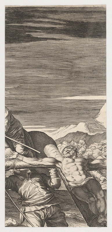 Marcus Sadeler, Jacopo Tintoretto – Fragment s lotrom po pravici 