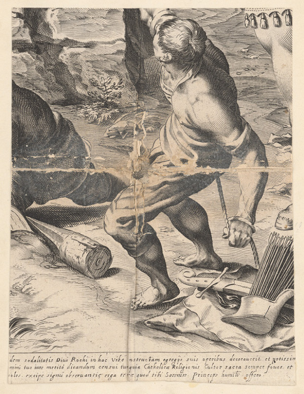 Marcus Sadeler, Jacopo Tintoretto – Fragment s mužom ťahajúcim povraz 