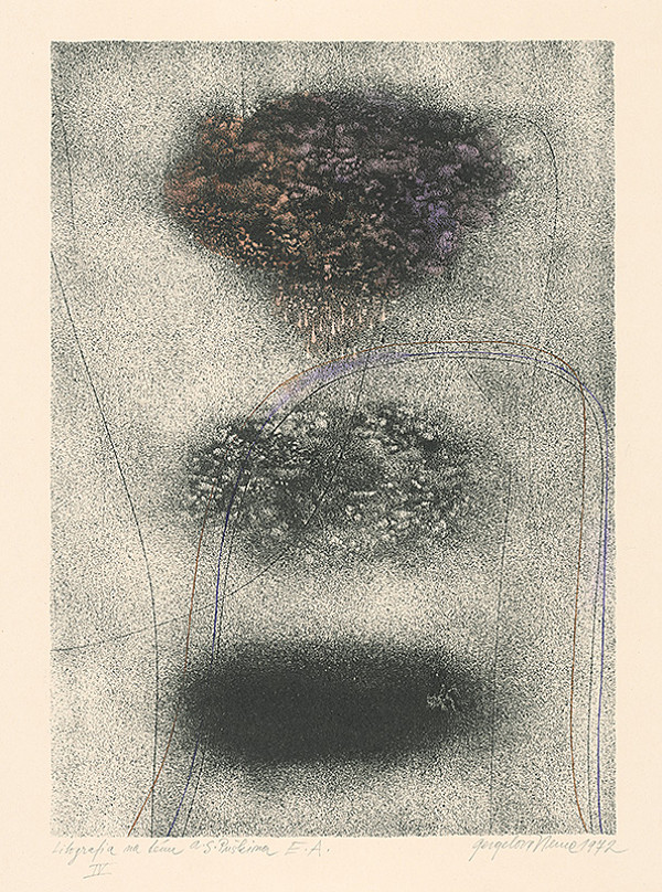 Viera Gergeľová – Litografia na tému A.S.Puškina 4 