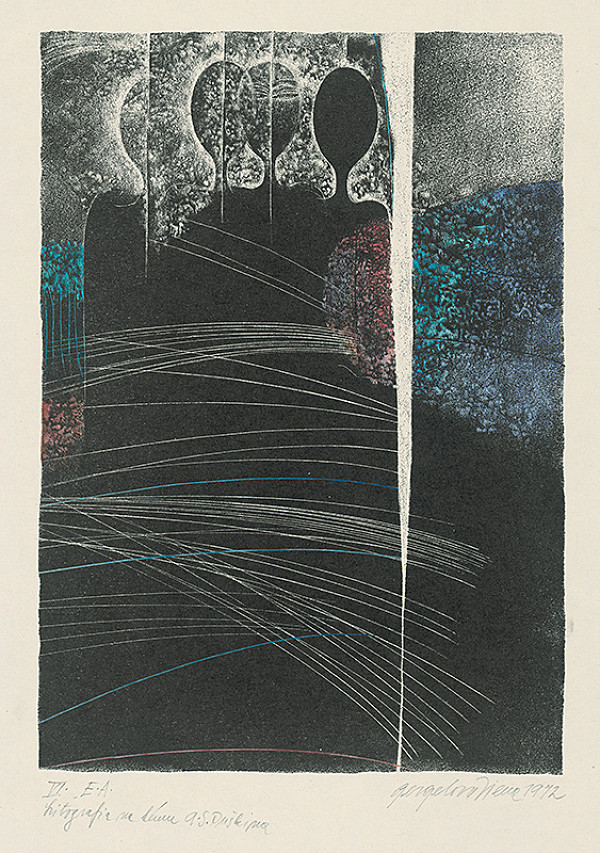 Viera Gergeľová – Litografia na tému A.S.Puškina 6. 