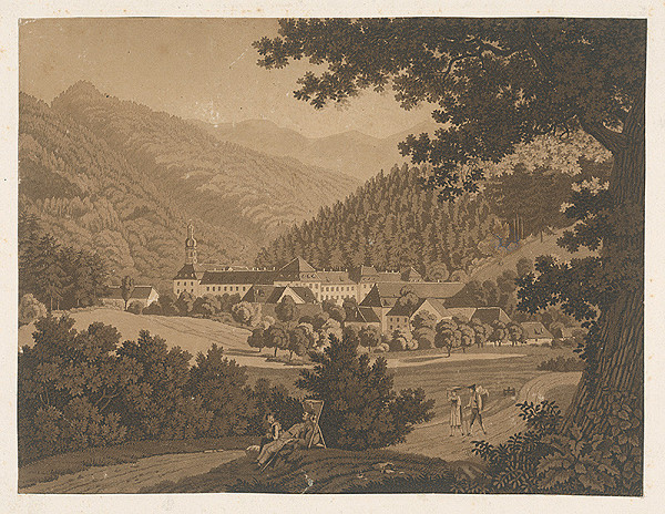 Stredoeurópsky autor z 19. storočia – Horská krajina so stafáť. 