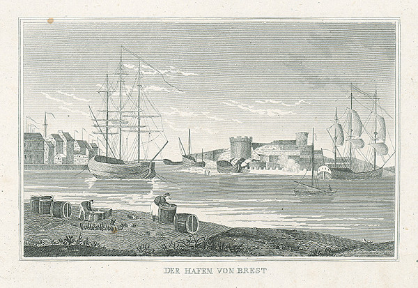 Nizozemský grafik z 19. storočia – Bretský prístav 