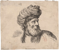 Stefano della Bella – Portrét starého muža v turbane 