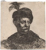 Stefano della Bella – Portrét muža v čiapke s ozdobou z račieho peria 