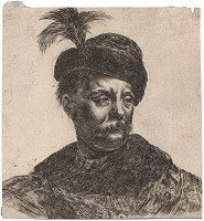 Stefano della Bella – Portrét muža v čiapke s ozdobou z račieho peria 