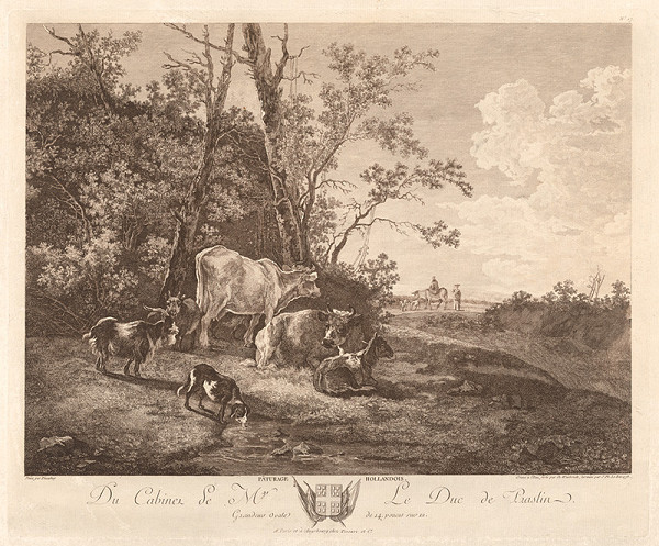 Adam Pynacker, Carl Wilhelm Weisbrod, Jacques Philippe Le Bas – Holandský rožný statok  