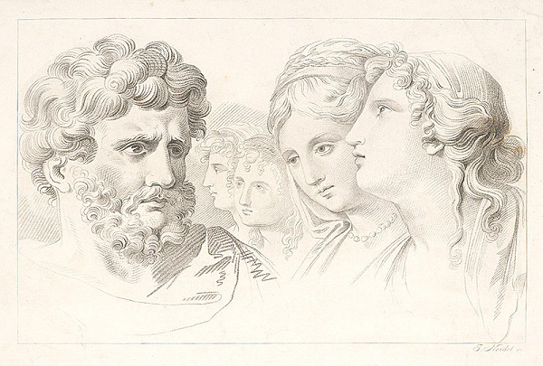 Johann Joseph Neidel – Štúdie hláv 