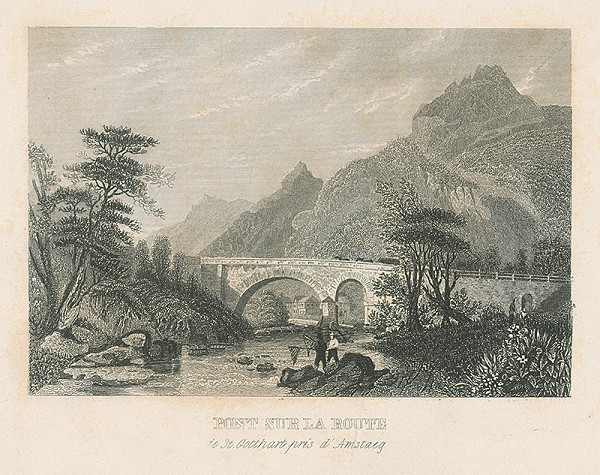 Stredoeurópsky autor z 19. storočia – Krajina s mostom 