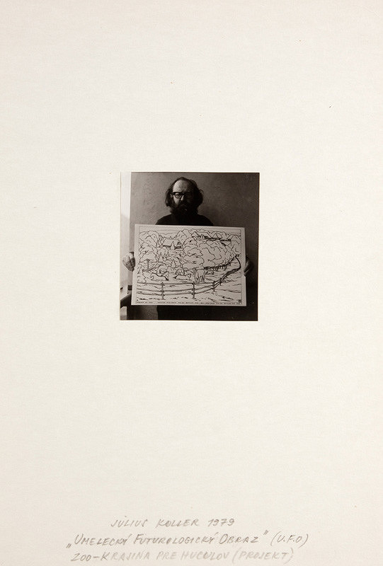 Július Koller – Umelecký futurologický obraz (U.F.O.) (ZOO-krajina pre huculov – projekt)  