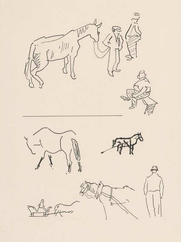 Ľudovít Fulla – U zverolekára a štúdie koní 