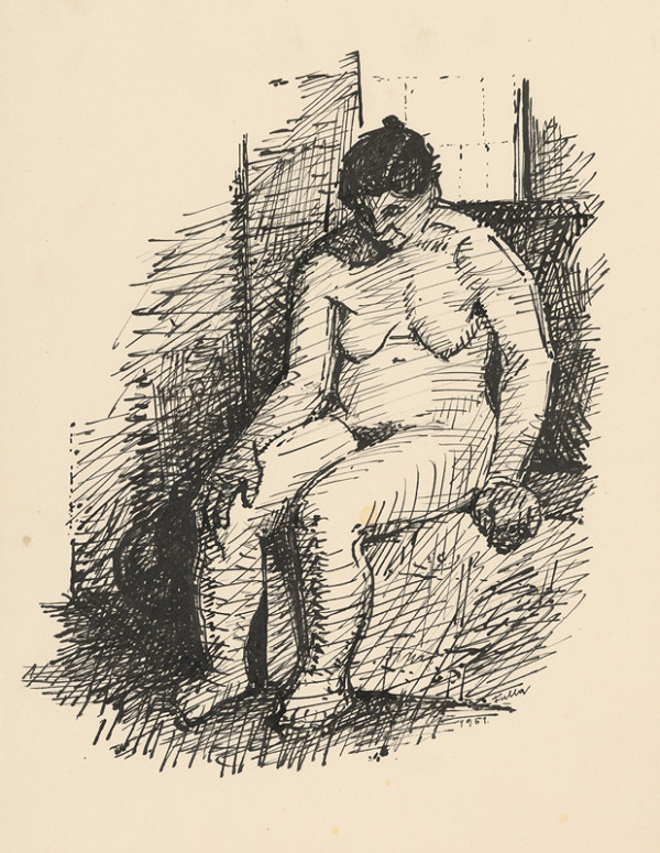 Ľudovít Fulla – Cigánka, štúdia aktu 