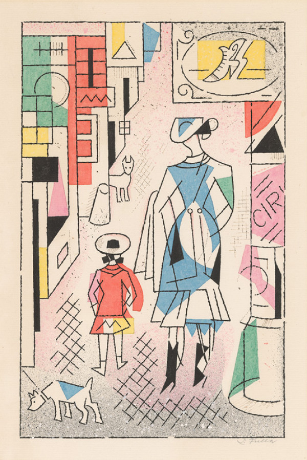 Ľudovít Fulla – Žena s dieťaťom na ulici 